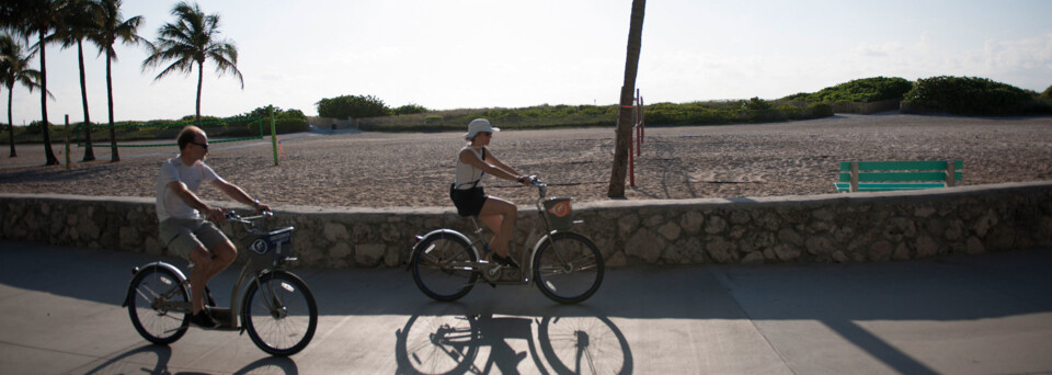 Radfahrer in South Beach Florida