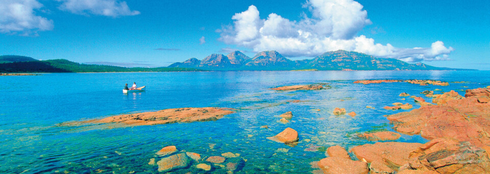 Freycinet Nationalpark Boot auf Wasser