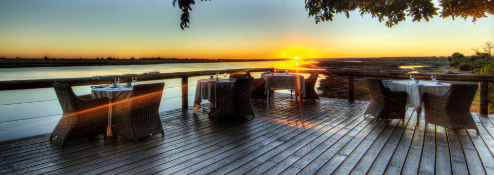 Sonnenuntergang am Chobe Fluss der Chobe Game Lodge