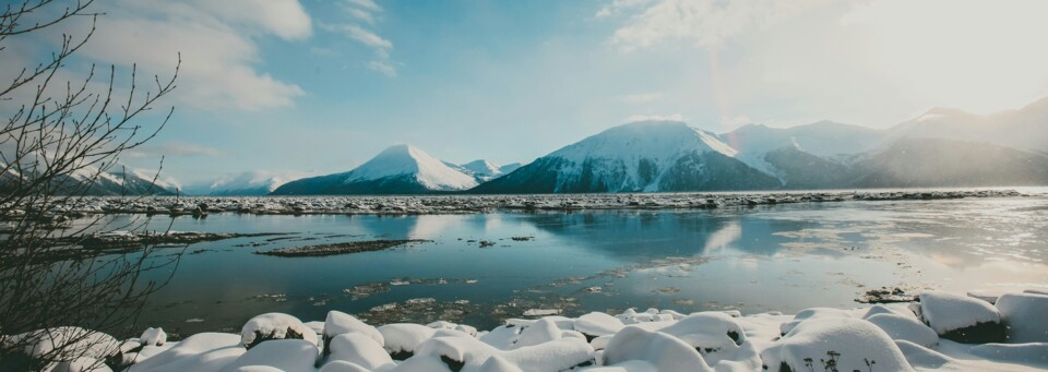 Zugfahrt über die  "Alaska Rail Road"