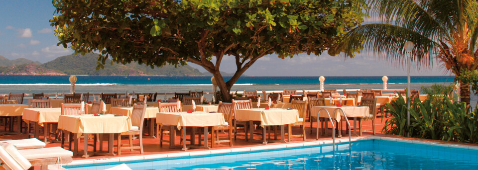 Terrasse am Pool - La Digue Island Lodge Anse Reunion