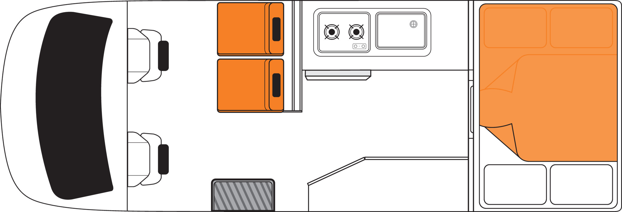 Floorplan bei Nacht des Britz Voyager