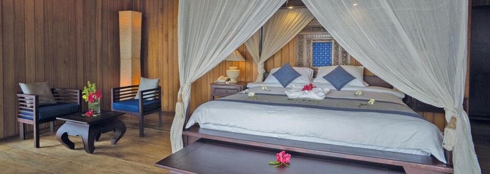 Zimmerbeispiel des Siladen Resort und Spa Nord-Sulawesi
