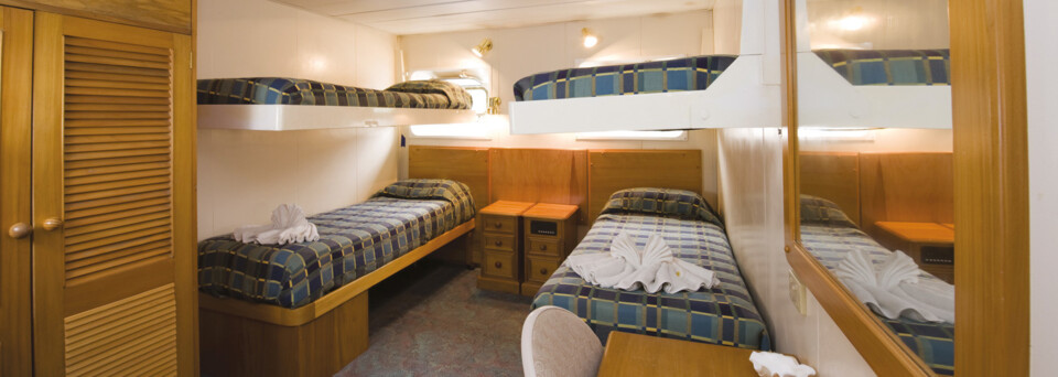 Beispiel Bunk Beds Cabin - Kreuzfahrtschiff "MV Reef Endeavour" Captain Cook Cruises