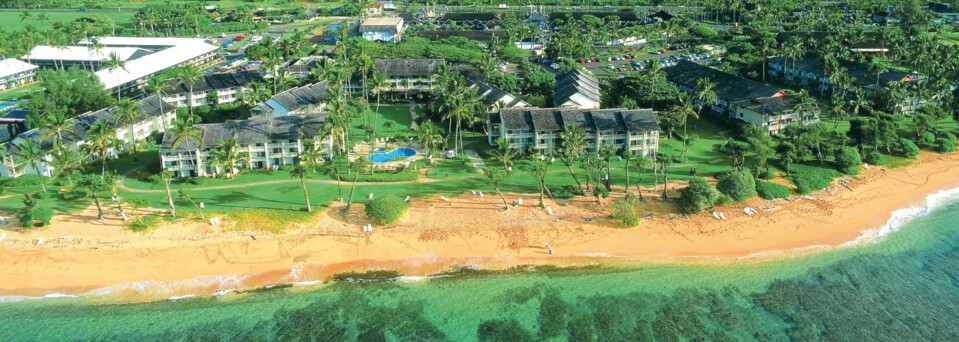 Luftaufnahme des Aston Islander on the Beach auf Kauai