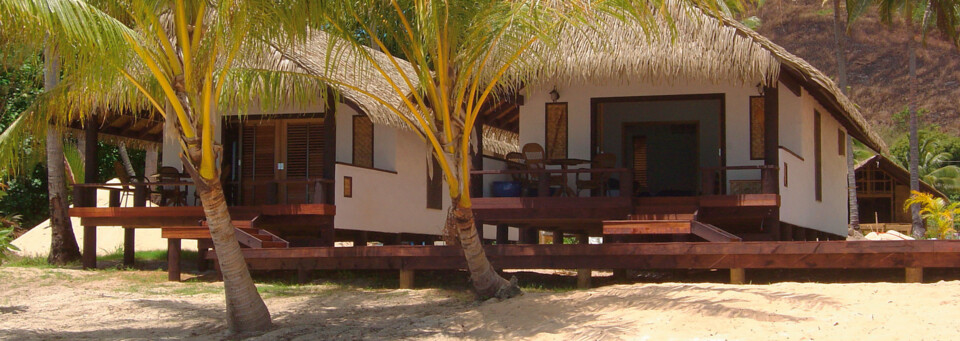 Außenansicht Bungalows Tamanu Beach Aitutaki