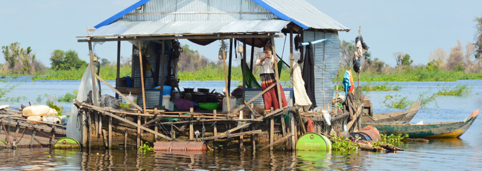 Schwimmendes Haus auf dem Tonle Sap See