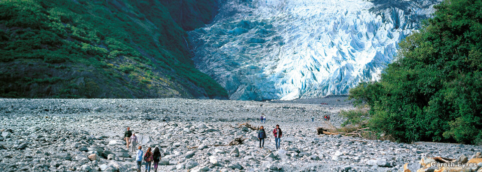 Besucher am Franz Josef-Gletscher