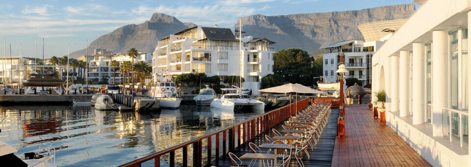 Boardwalk des Radisson Blu Hotel Waterfront in Kapstadt