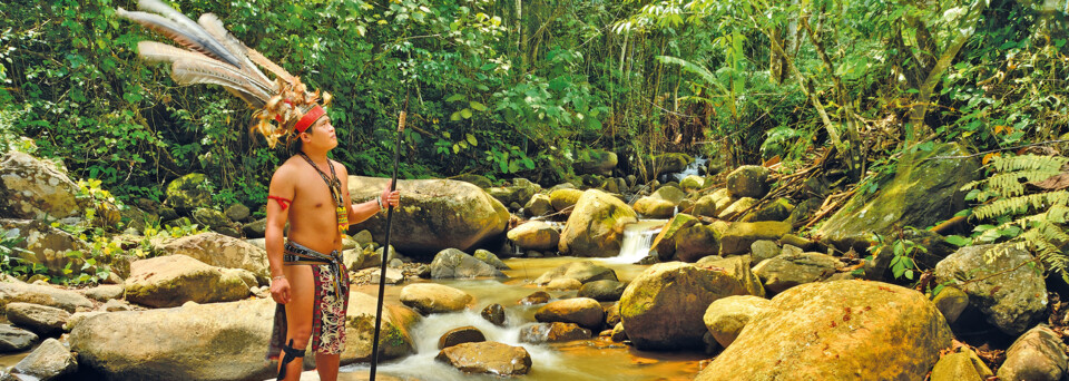 Bewohner eines Mari Mari Dorfes in Sabah