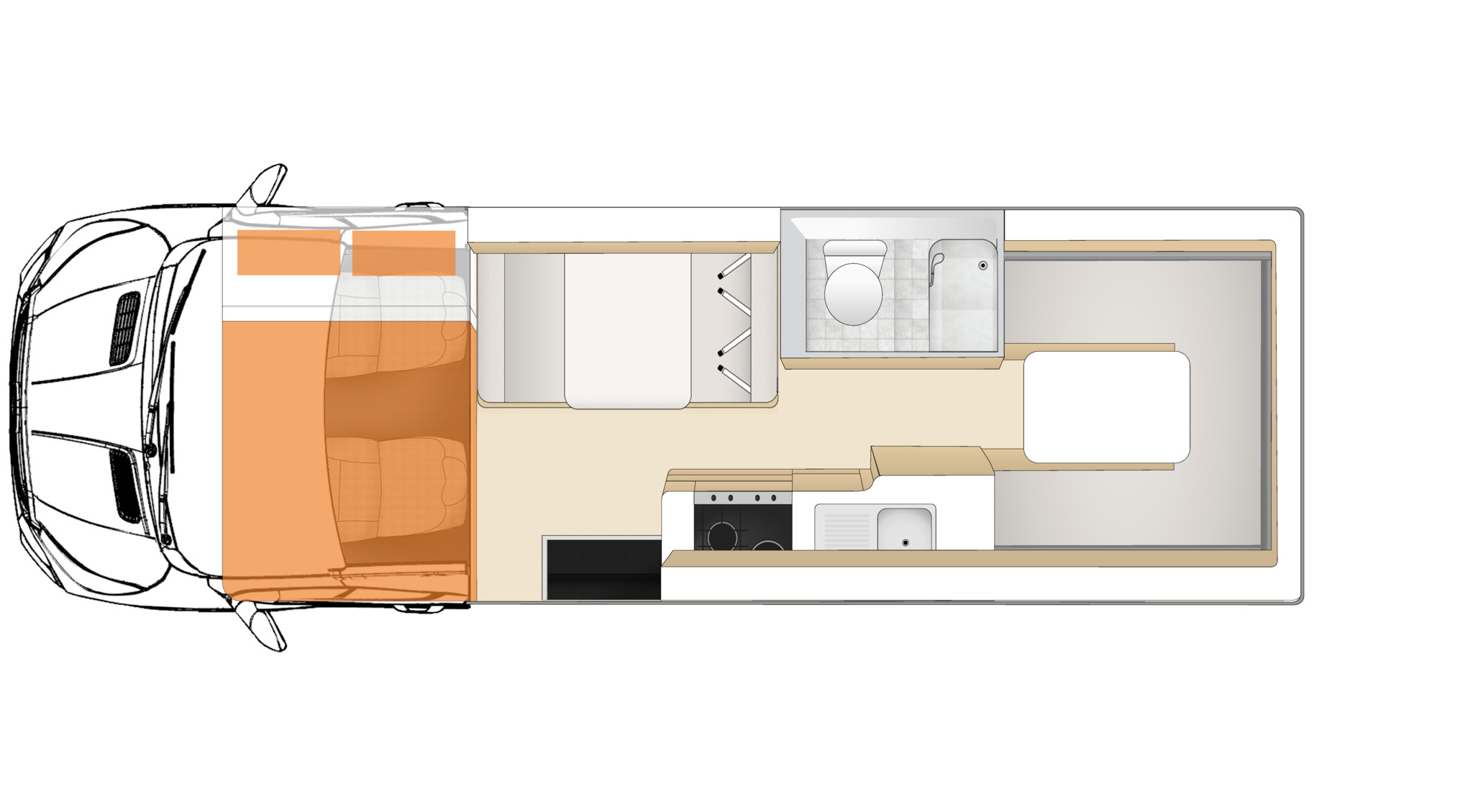 Floorplan des Apollo Euro Camper