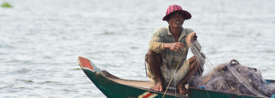Fischer auf dem Tonle Sap See