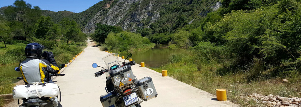 Motorradfahrer in Südafrika