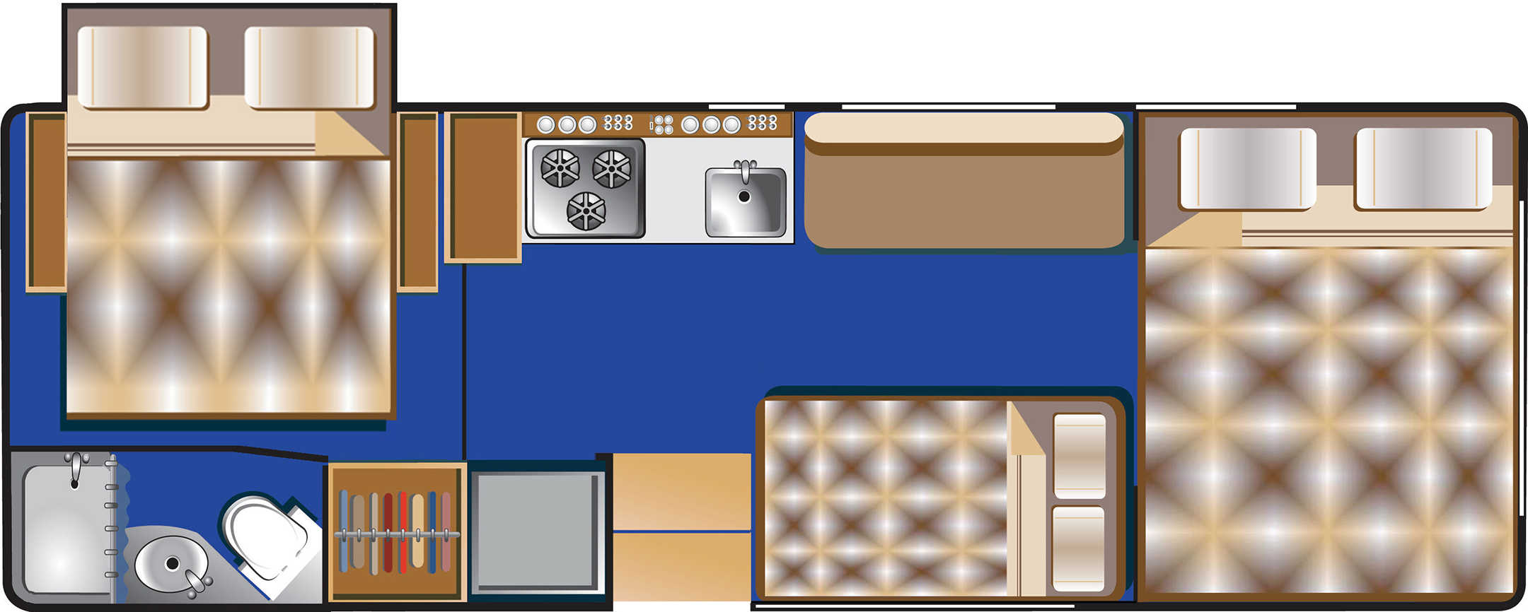 Floorplan bei Nacht des C 25 - 27 ft