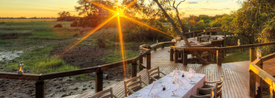 Speisedeck, Camp Okavango, Okavango Delta