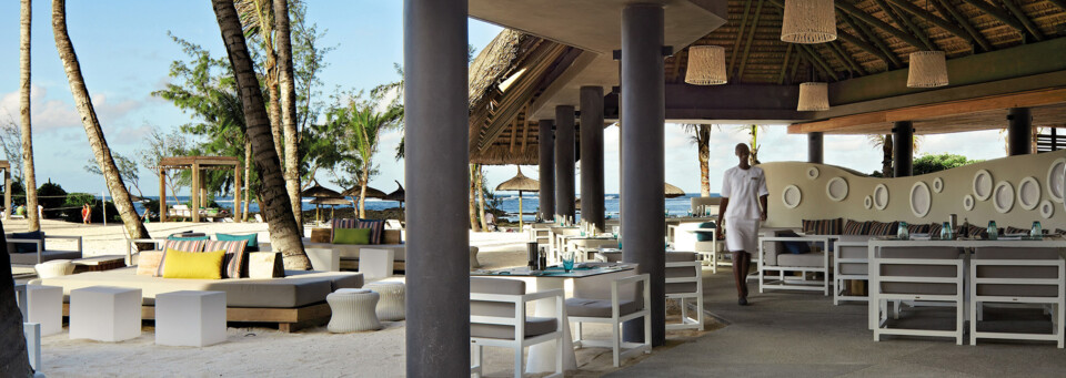 Restaurant des Long Beach am Strand von Belle Mare