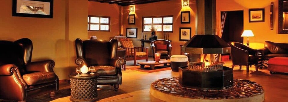 Lounge der Zebra Kalahari Lodge
