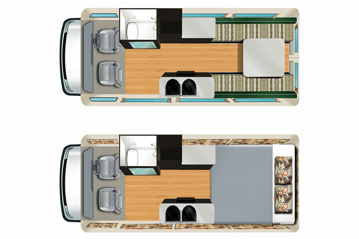 Floorplan des 2 Berth Campervan