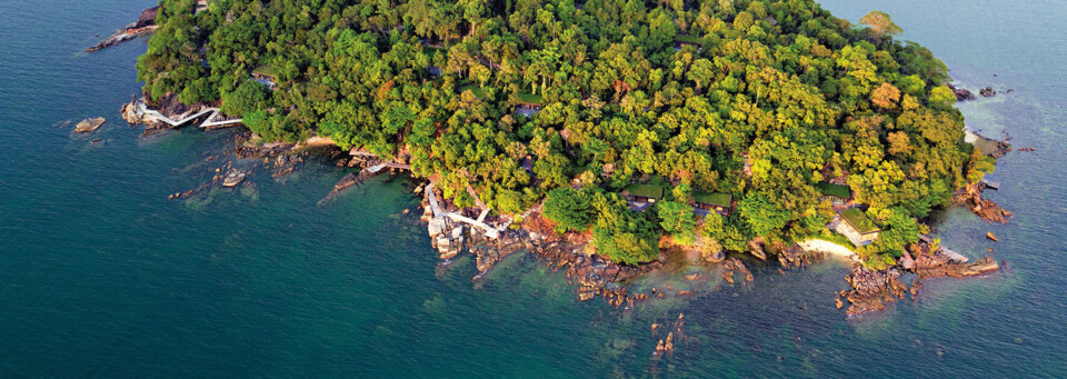 Außenansicht des Six Senses Krabey Island