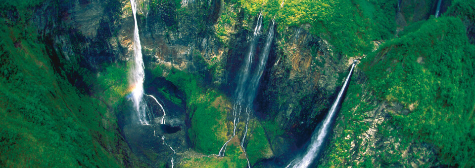 Drei Wasserfälle auf La Reunion - Trou de fer