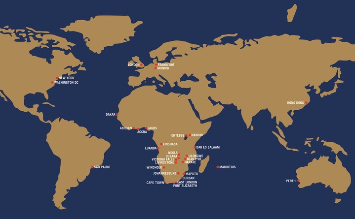 South African Airways Streckennetz
