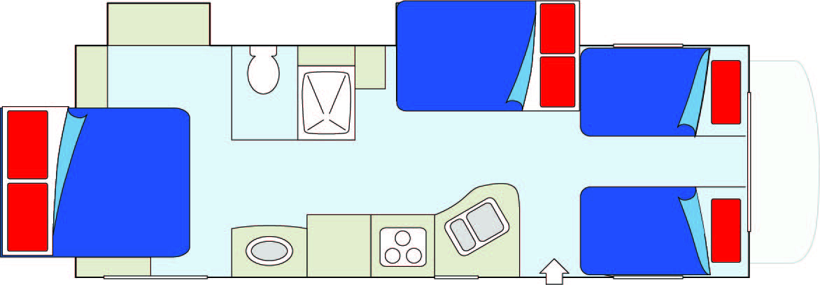 Floorplan bei Nacht des MH-B Midi Motorhome