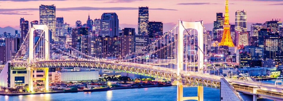 Tokyo Tower und Rainbow Bridge , Japan