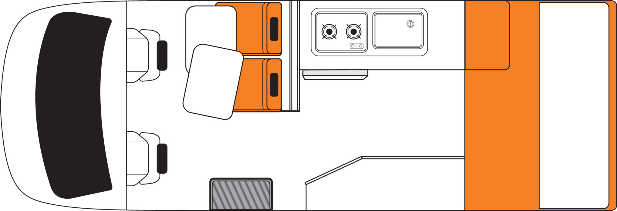 Floorplan am Tag des Britz Hi-Top